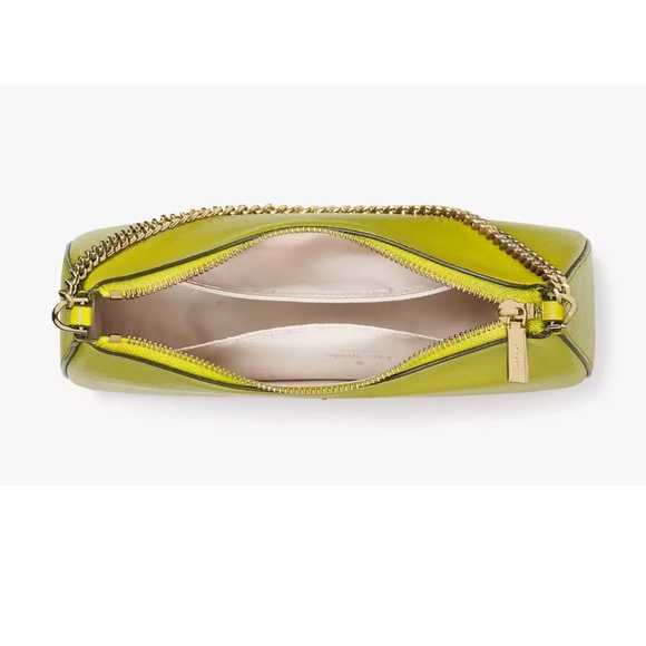 New Kate Spade Madison Saffiano Leather Convertible Crossbody Lime Slice - Picture 4 of 5